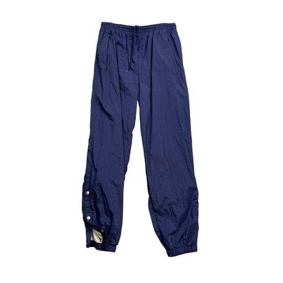 Vintage Nike Pants Mens Extra Large Navy Windbreaker Lined Warmup Snap Hem Track - Picture 1 of 12
